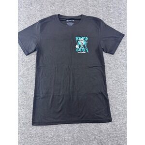 RGSTR Mens Feed Your Soul Dragon Graphic T-Shirt Black Teal Small Streetwear